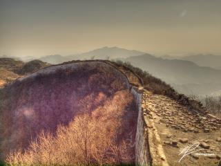 One of the marvels of the world, the Great Wall of China, unrestored section as seen from near the Mutianyi section of the wall, north of Beijing.