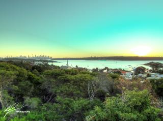 A wider view of the sunset west from the Vaucluse headland.