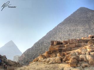 The Great Pyramid is indeed a wonderous sight, this shot was composed adjacent to the remains of one of the Queen's pyramids, nearby in Giza, Egypt.