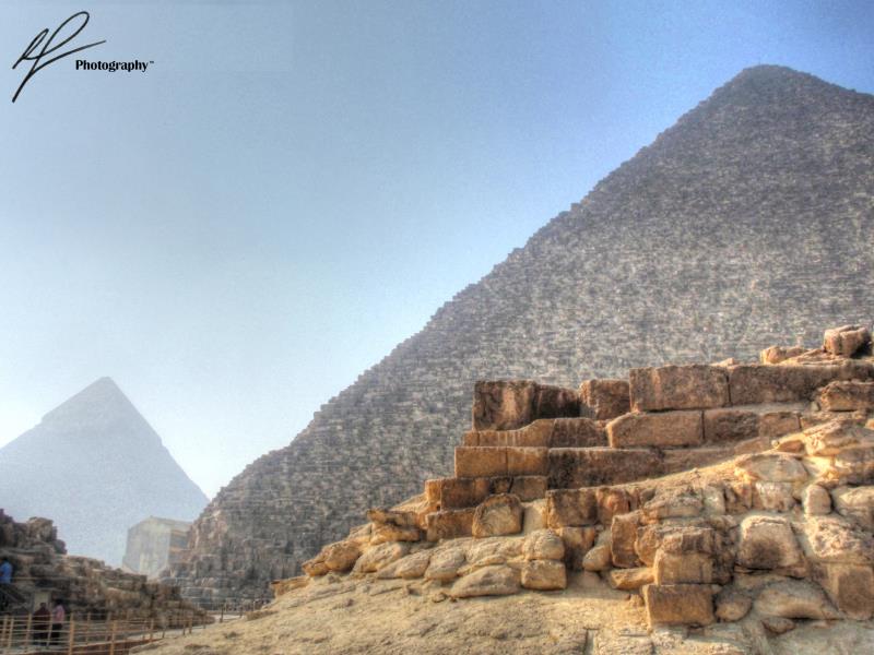 The Great Pyramid is indeed a wonderous sight, this shot was composed adjacent to the remains of one of the Queen's pyramids, nearby in Giza, Egypt.